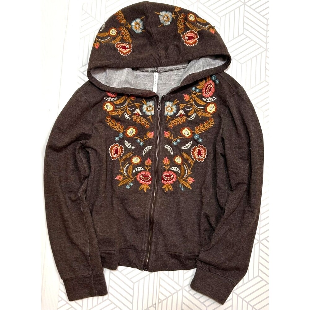 Murmur Anthropologie Hoodie Womens S fits like M Embroidered Boho Cotton‎ c